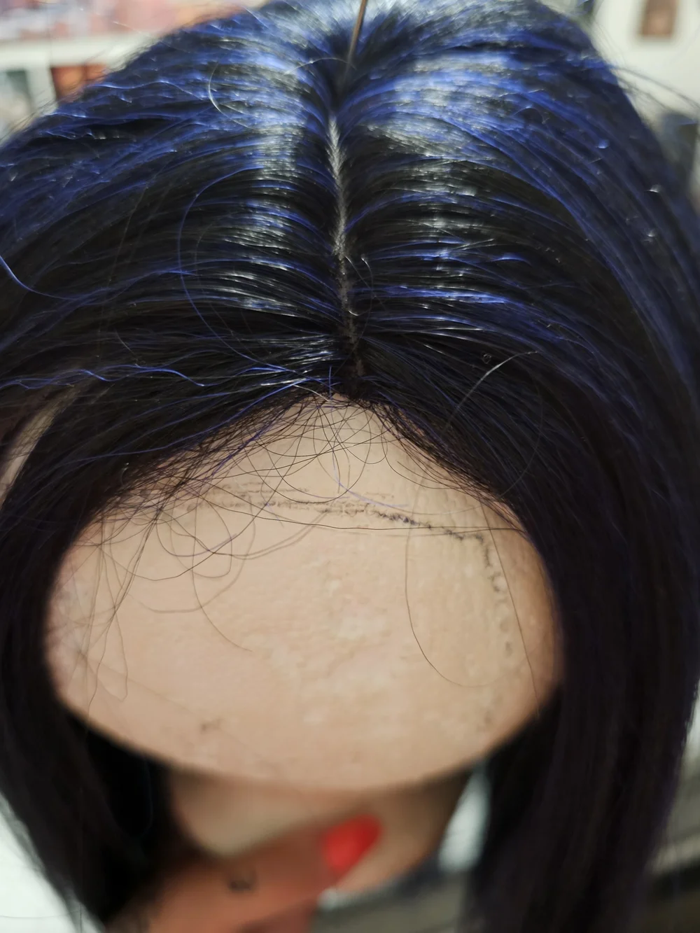 Motown Tress Human Hair Blended Navy And Black Straight Wig